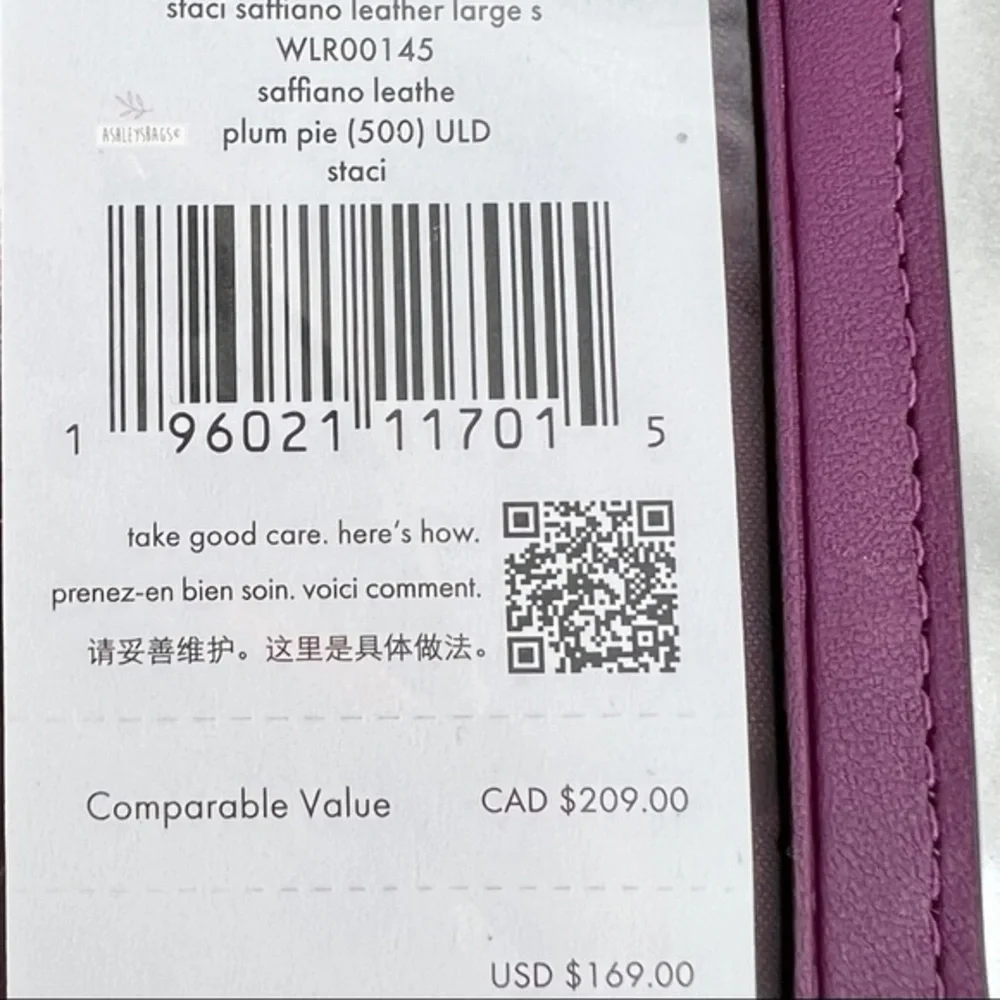 Kate Spade Staci Plum Pie Small Satchel Crossbody & Large Slim Bifold Wallet - Picture 16 of 16